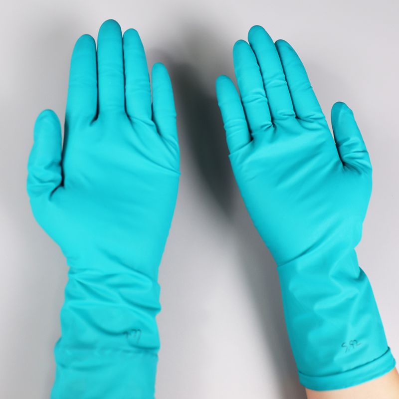 12-Inch Green Nitrile Gloves 4 Mil Powder-Free Latex-Free For Electronics Assembly
