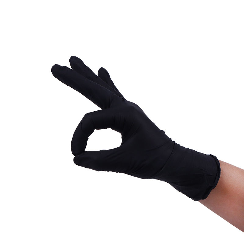 Comfortable Black Nitrile Gloves Powder Free Latex Free For Household Protection